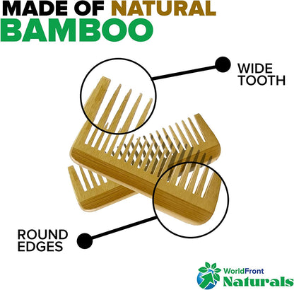 Naturals Natural Large Bamboo Wooden Hair Comb - Eco-Friendly