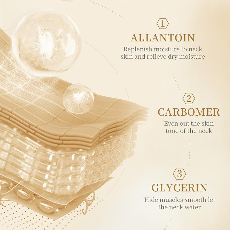 5 Pcs Neck Wrinkle Pads - Anti-Aging Moisturizing Firming Mask