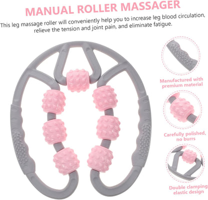 Seven-Wheel Deep Tissue Massage Roller – Handheld Muscle Relaxation Tool