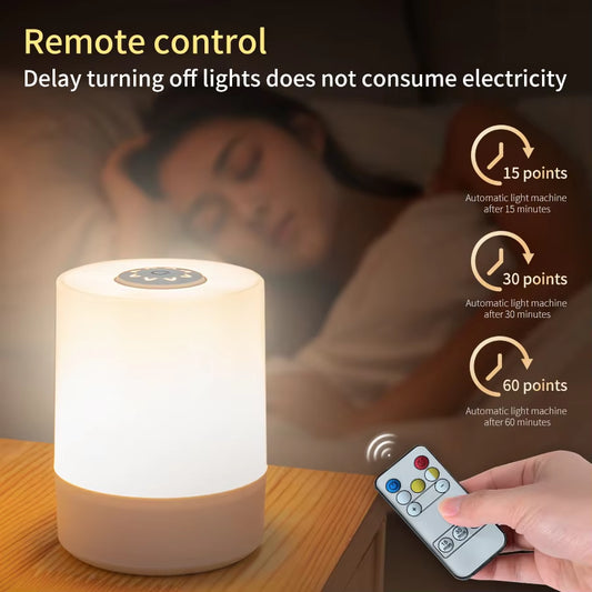 USB LED Touch Night Lamp with Remote, 3 Colors, Rechargeable
