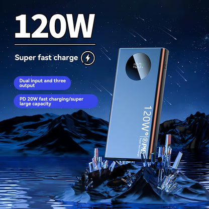 120W 50000mAh Power Bank Fast Charger for iPhone/Samsung