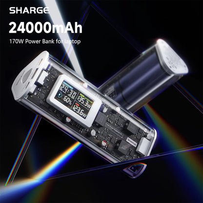 Shargeek 170W Power Bank 24000mAh with Smart Display