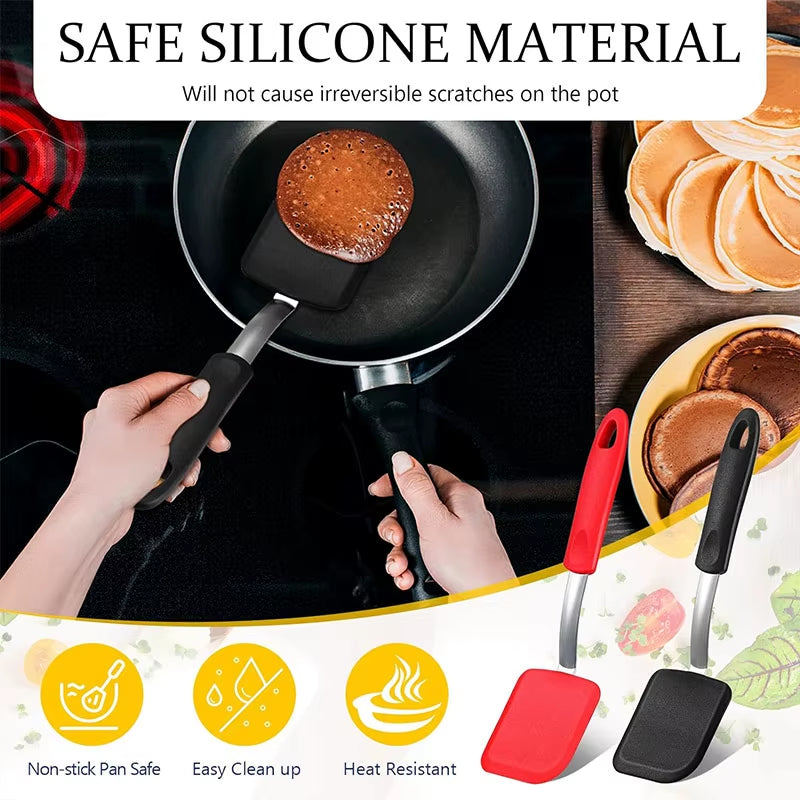 Heat-Resistant Silicone Cookie Spatula Turner - Mini Flipper
