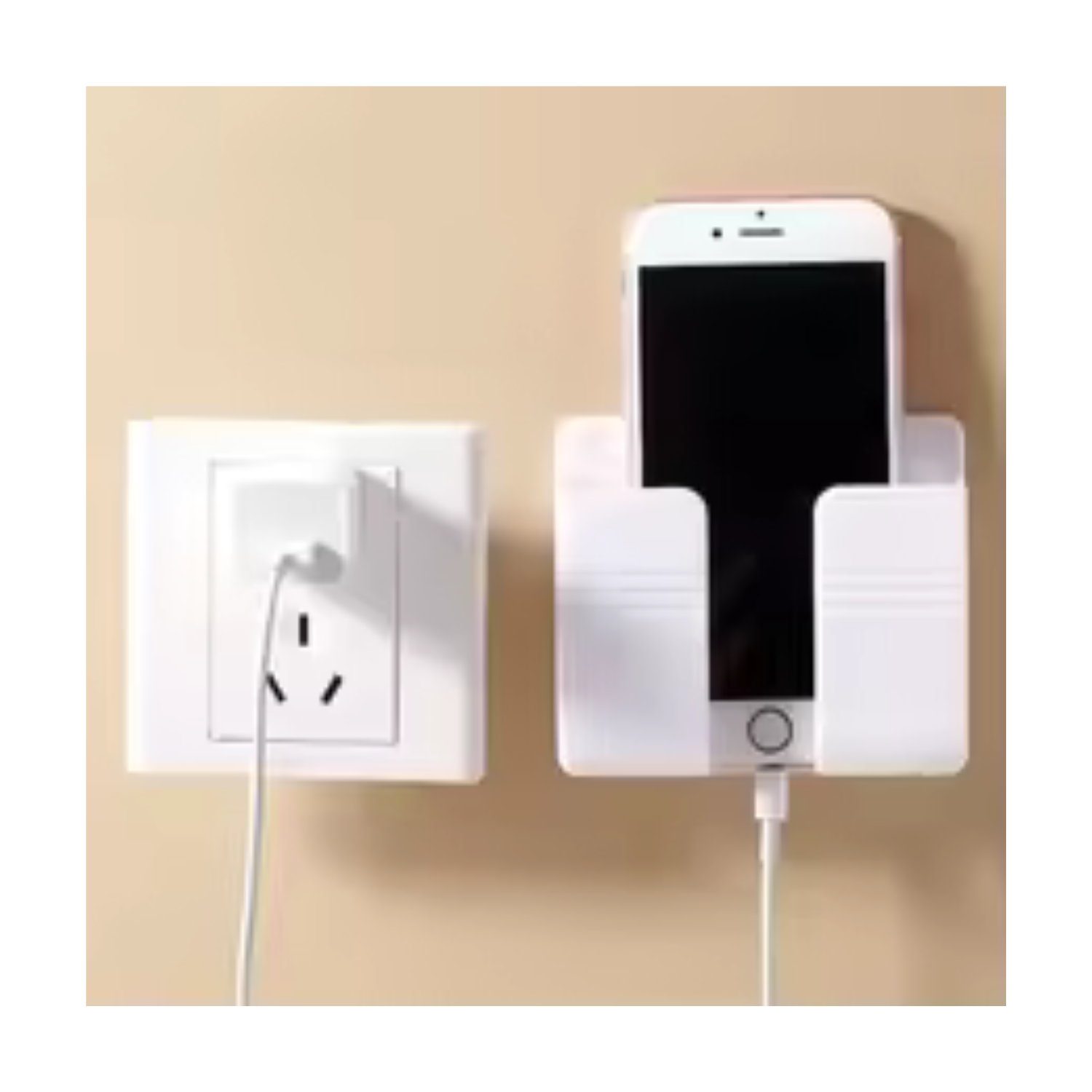 Wall Mounted Remote & Phone Holder with Charging Hook