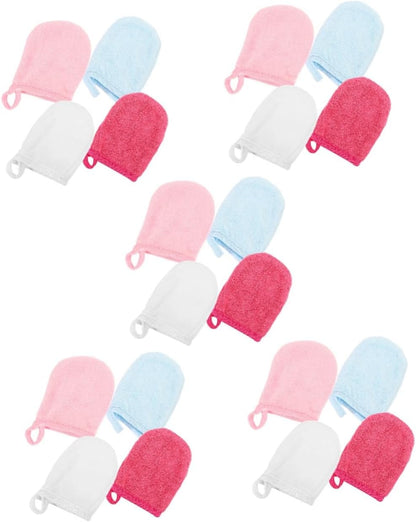 20-Pack Facial Cleansing Mitts - Soft Makeup Remover Towels for Face & Oil Wash