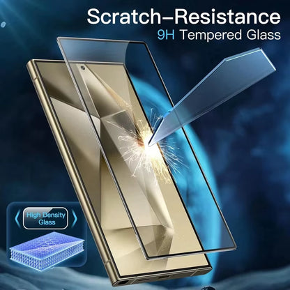 4PCS Full Cover Tempered Glass for  Galaxy S24 S25 Ultra Fingerprint Unlock Screen Protector S24Plus S24+ S24 Ultra Glass