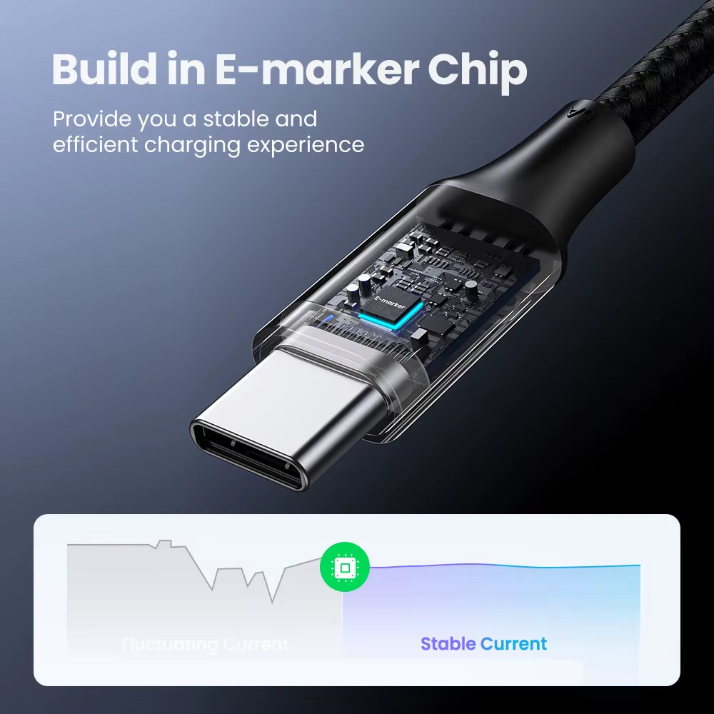 100W USB-C to USB-C Cable for MacBook, iPad, Samsung