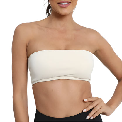 Strapless Sports Bra Women Padded Tube Tops Breathable Wrapped Chest Underwear Yoga Bra