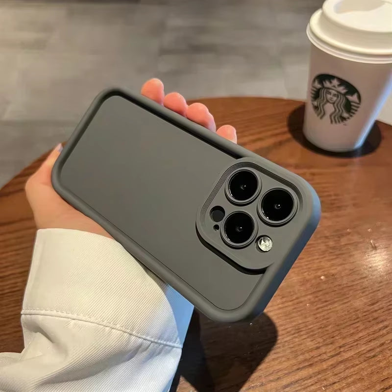"Luxury Matte Silicone iPhone Case Shockproof Bumper Cover"