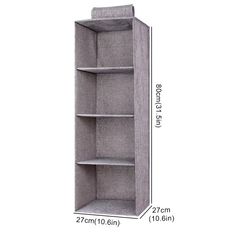 "Collapsible Wardrobe Hanging Storage Bag with Shelves"
