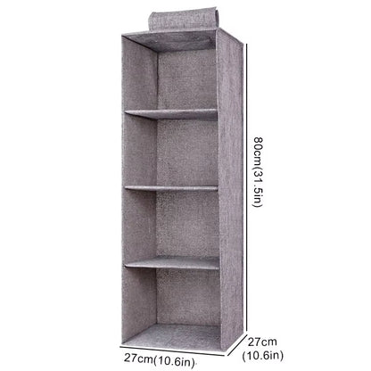 "Collapsible Wardrobe Hanging Storage Bag with Shelves"