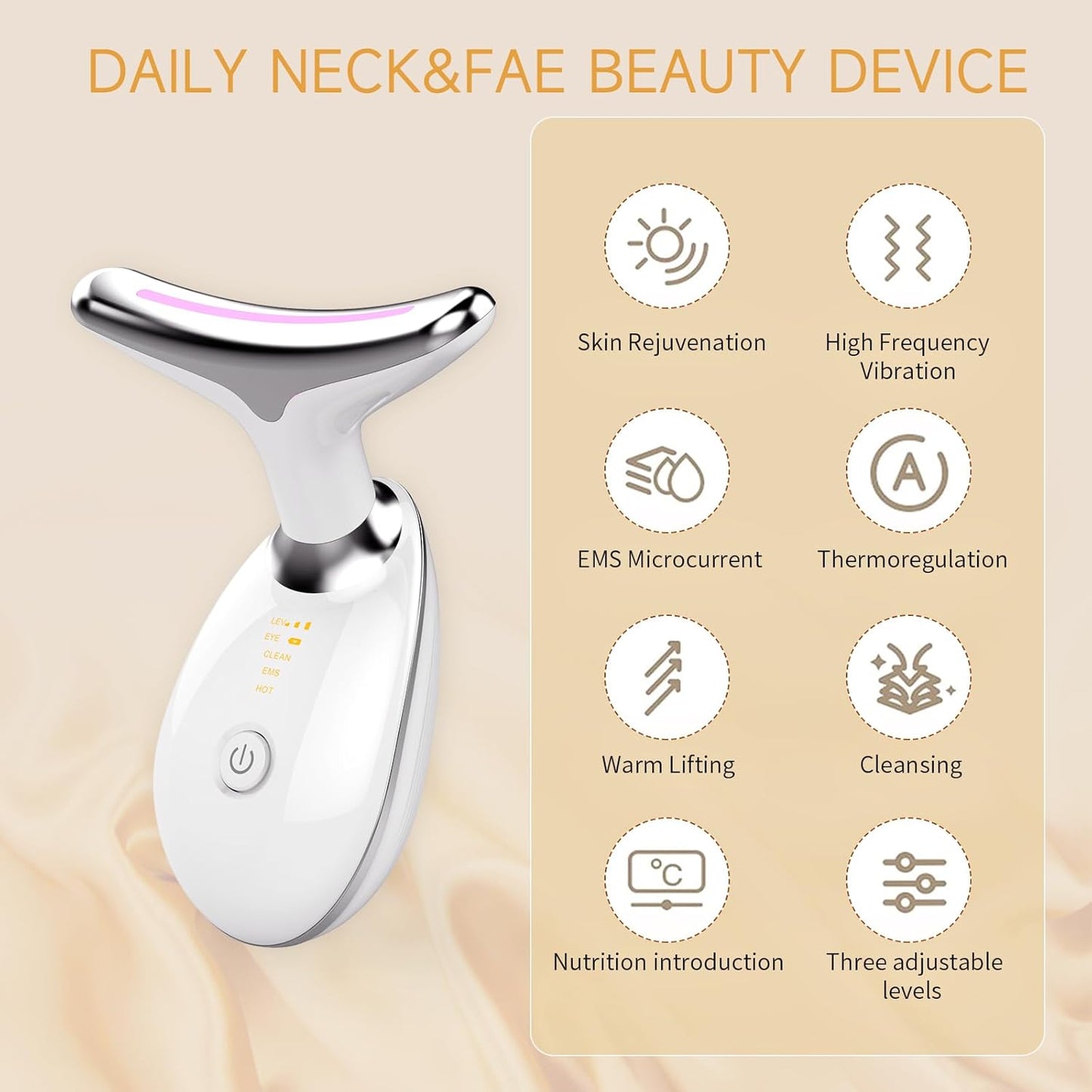 3-in-1 Firming Face & Neck Device – Double Chin Reducer, Massager