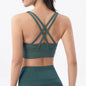 New Cross Back Nylon Yoga Top Women Sports Bra Quick Dry Workout Fitness Bra For Women Gym Running Breathable Underwear 25 Color