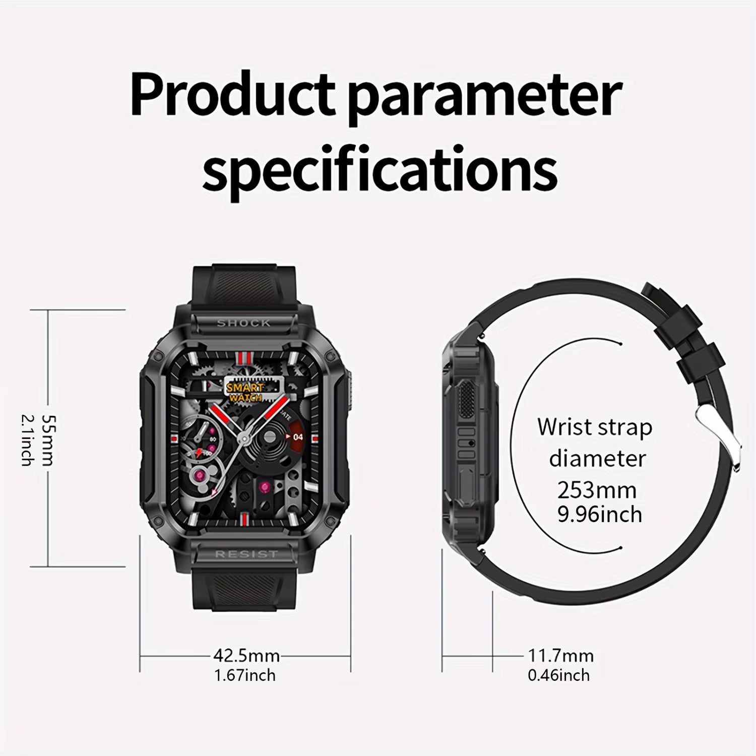 Smart Watch with Wireless Calling, Sport Modes & Custom Wallpaper
