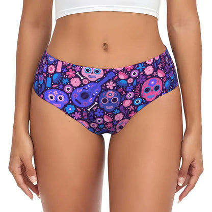 Custom Womens Day Of The Dead Gothic Panties Underwear Female Stretch Mexican Sugar Skull Briefs Underpants