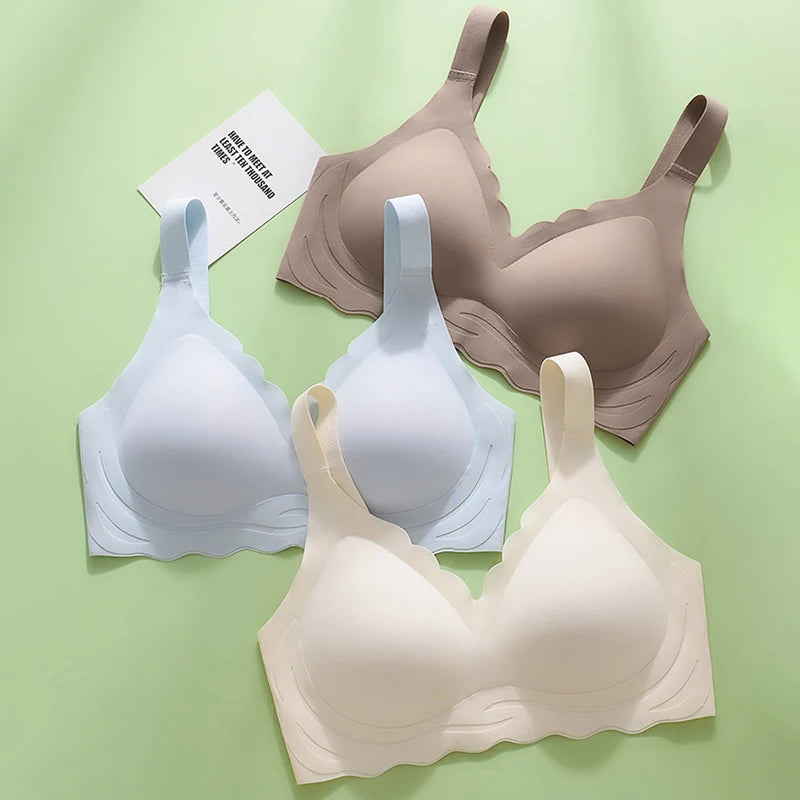 Traceless Plus Size Women Underwear No Steel Rings Gather Fixed Cup Prevent Sagging Soft Support Comfortable Thin Sports Bra