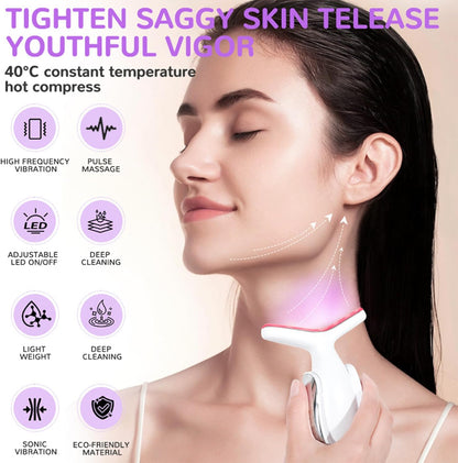 7-Color Face & Neck Massager – Skin Rejuvenation & Wrinkle Remover