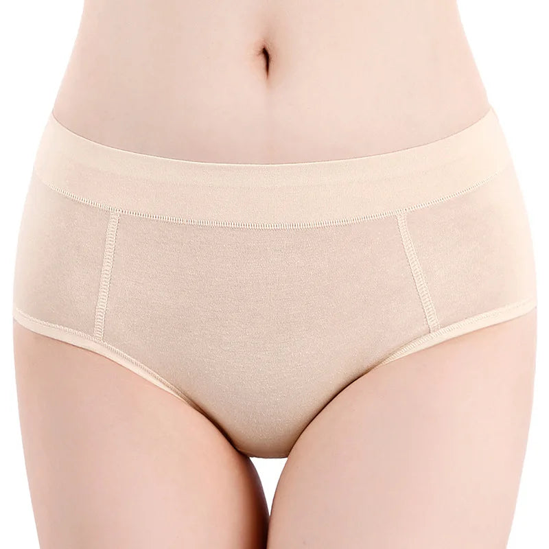 Women's Cotton Menstrual Underwear – Breathable Mid-Rise Period Panties for Comfort & Protection