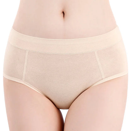 Women's Cotton Menstrual Underwear – Breathable Mid-Rise Period Panties for Comfort & Protection
