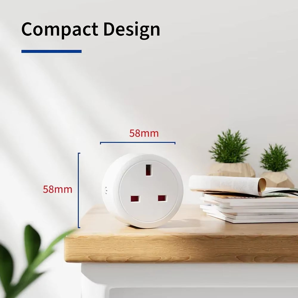 20A TUYA UK Smart Plug WiFi, Power Monitor, Alexa/Google