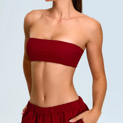 Strapless Sports Bra Women Gym Top Quick-Drying Yoga Clothes Women Tube Top Fitness Chest Wrap Underwear Workout Bra Female