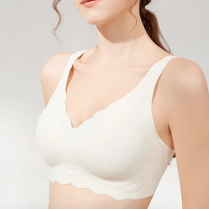 Traceless Plus Size Women Underwear No Steel Rings Gather Fixed Cup Prevent Sagging Soft Support Comfortable Thin Sports Bra