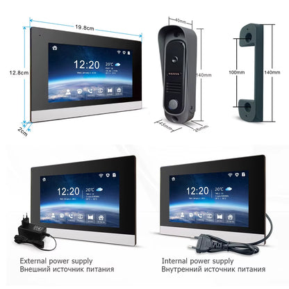 WiFi TUYA Video Doorbell 1080P with 7'' Touchscreen