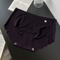 Breathable Solid Color Ice Silk Panties Ultra Thin Soft Middle Waist Briefs Cotton Crotch Underwear Seamless Lingerie Daily