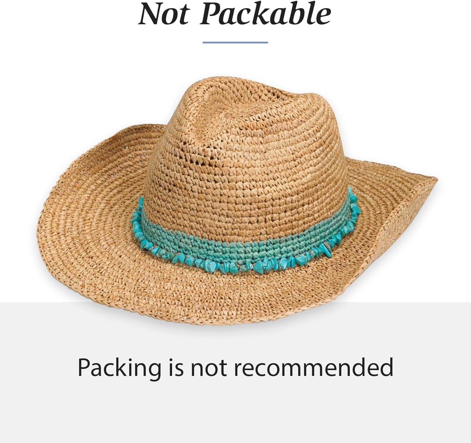 Women's Tahiti Cowboy Straw Sun Hat - Wide Brim & Adjustable