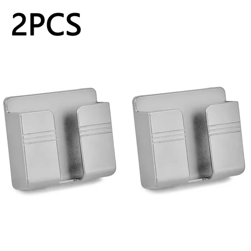 Wall Mounted Remote & Phone Holder with Charging Hook