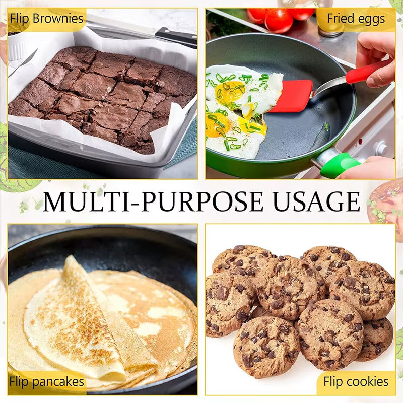 Heat-Resistant Silicone Cookie Spatula Turner - Mini Flipper