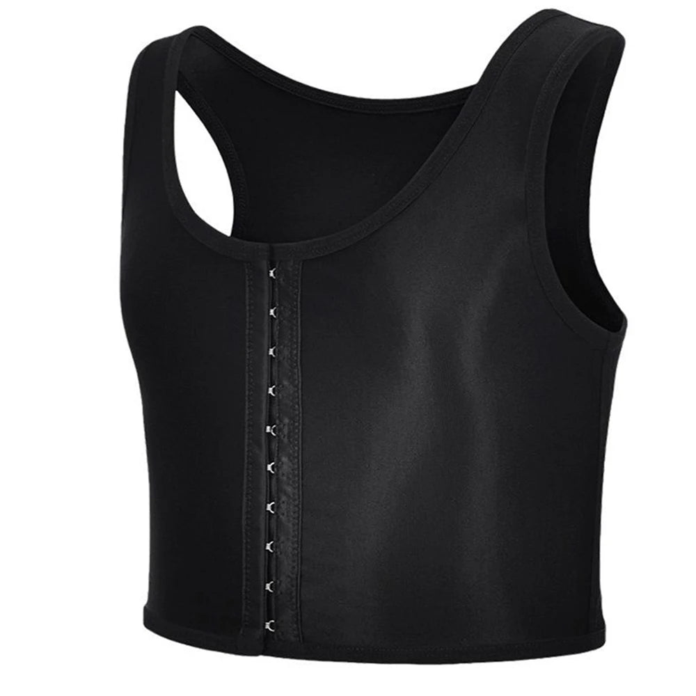 Women Chest Binder Breathable Chest Breast Binder Buckle Short Vest Tops Underwear Tank Tops Wireless Chest Wrap Bandage