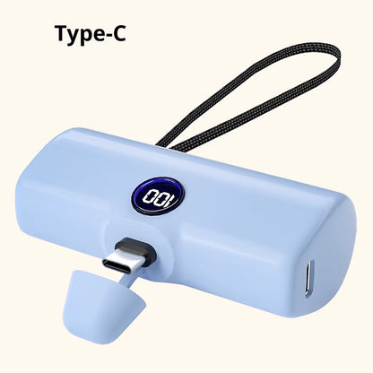 Portable Fast Charger with Built-In Cable for iPhone/Samsung