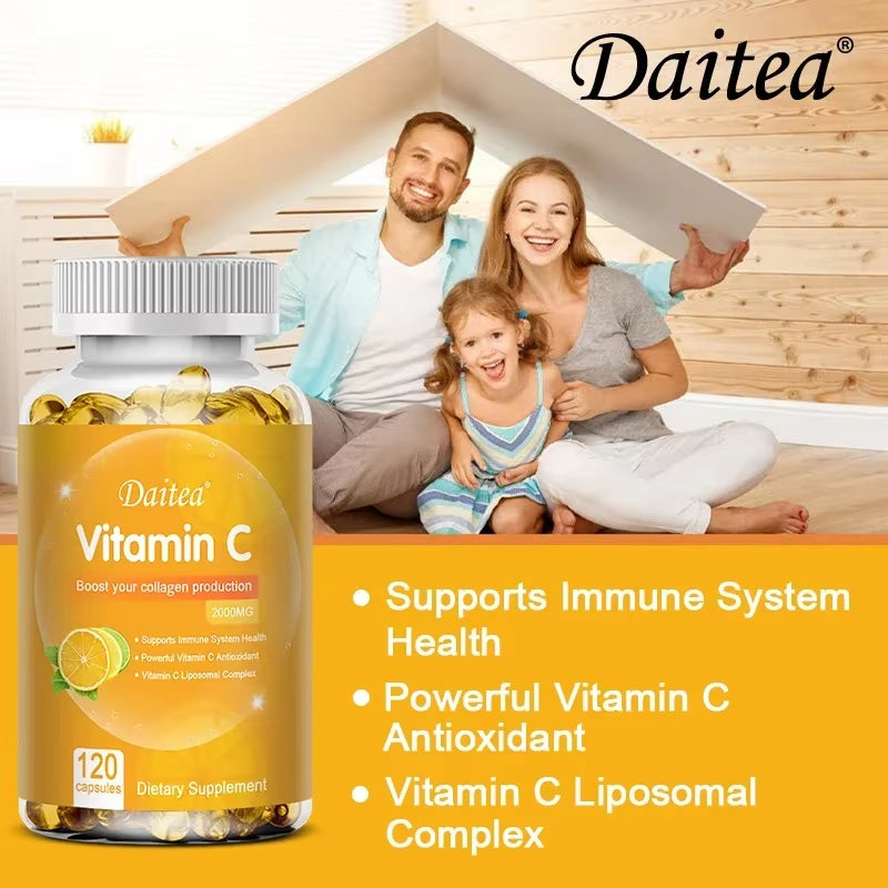 Vitamin C 2000mg, High Absorption, Immune & Collagen Booster