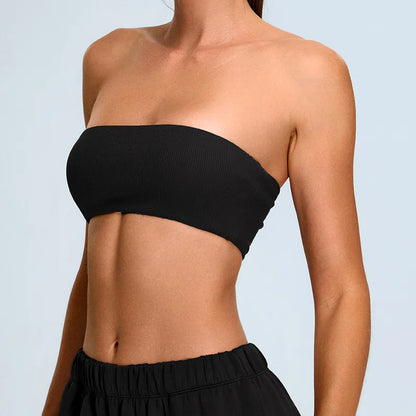 Strapless Sports Bra Women Gym Top Quick-Drying Yoga Clothes Women Tube Top Fitness Chest Wrap Underwear Workout Bra Female