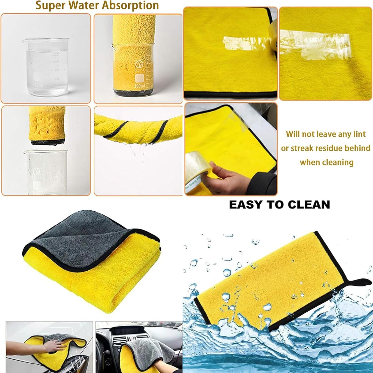 Tire Shine Applicator Kit - Reusable Sponge Pad, Brush, Towel, & Lid for Car Detailing