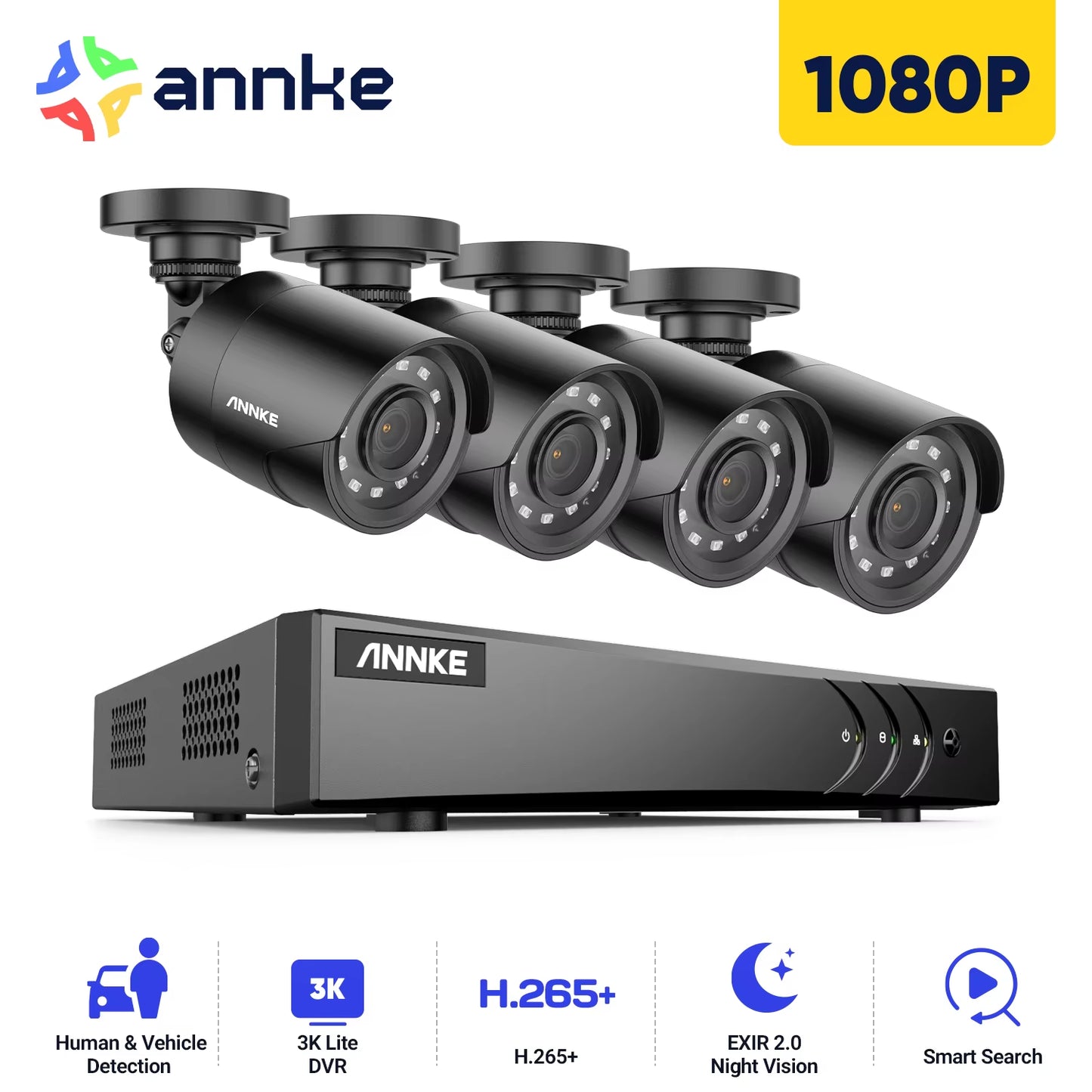 8CH 1080P FHD CCTV System with 5MP Recorder & Cameras
