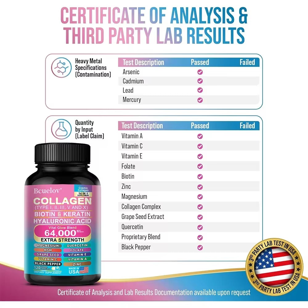 Collagen Capsules with Biotin & Keratin for Skin, Hair, and Nails