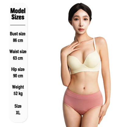 Women's Cotton Menstrual Underwear – Leakproof Medium-Waist Period Panties, Plus Sizes XL-6XL