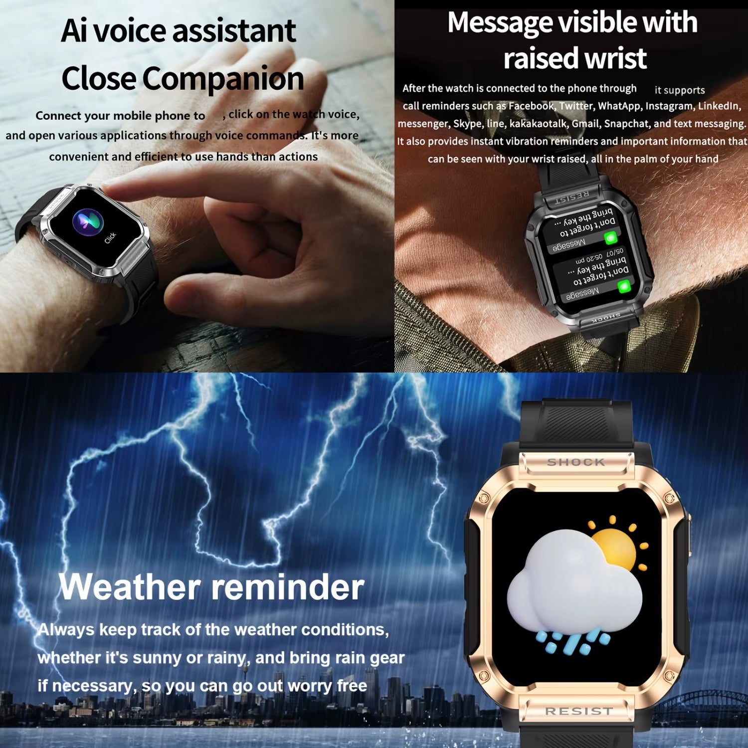 Smart Watch with Wireless Calling, Sport Modes & Custom Wallpaper