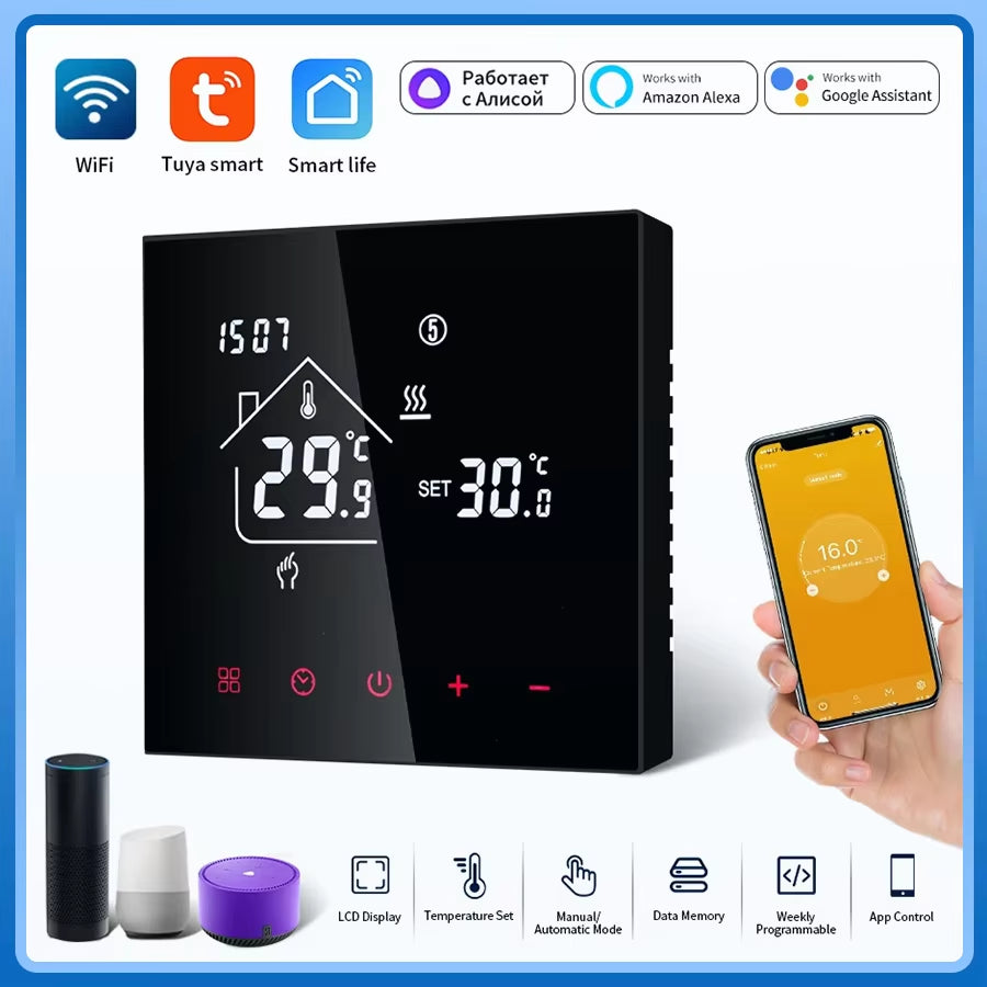 WiFi Smart Thermostat for Heating, Tuya & Alexa Compatible