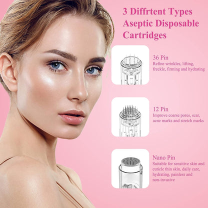Electric Beauty Pen Kit with 24Pcs Cartridges, Grey