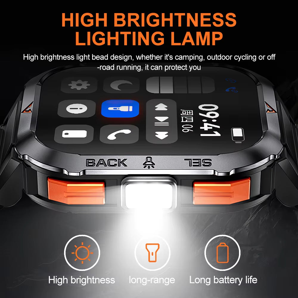 Outdoor Bluetooth Smartwatch with Fitness Tracker & Call Feature