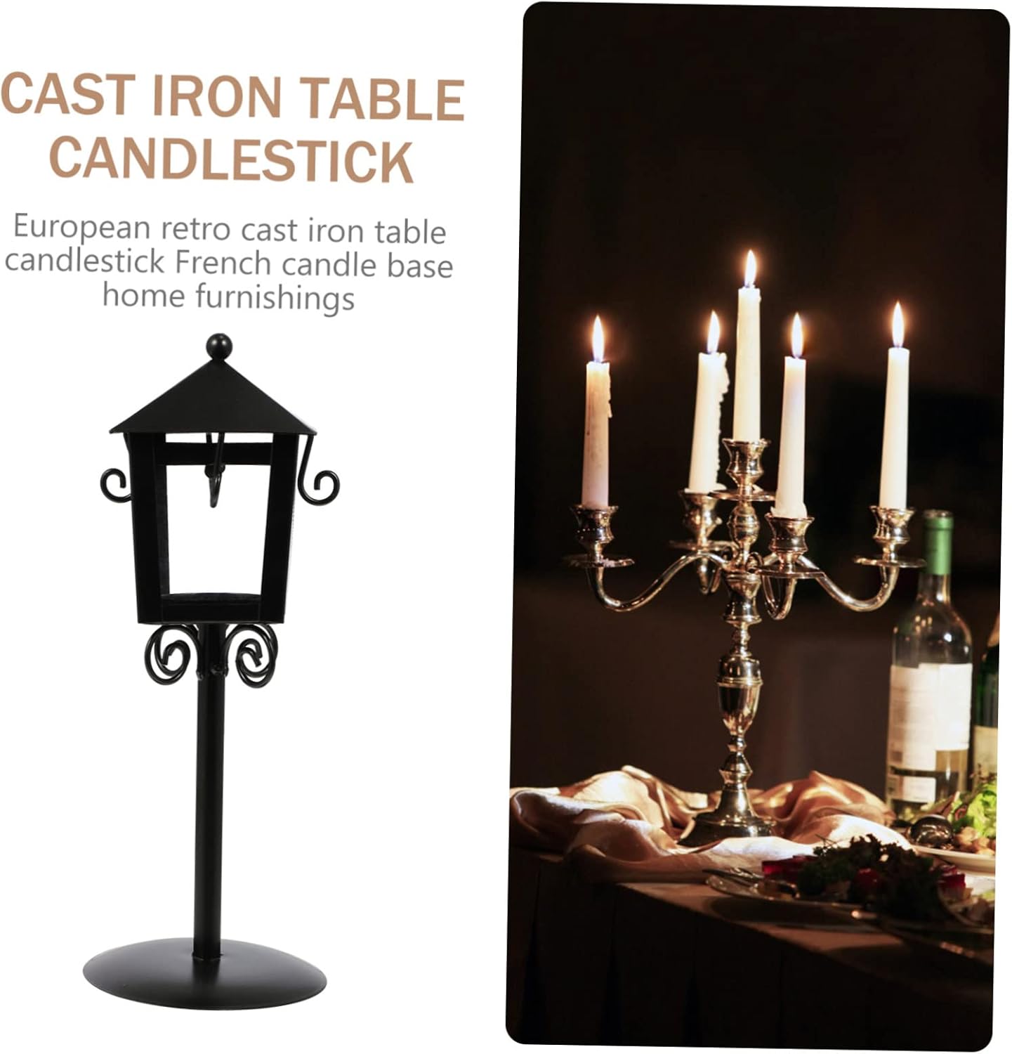 Hollow Candlestick Christmas Décor | Iron Candle Holder