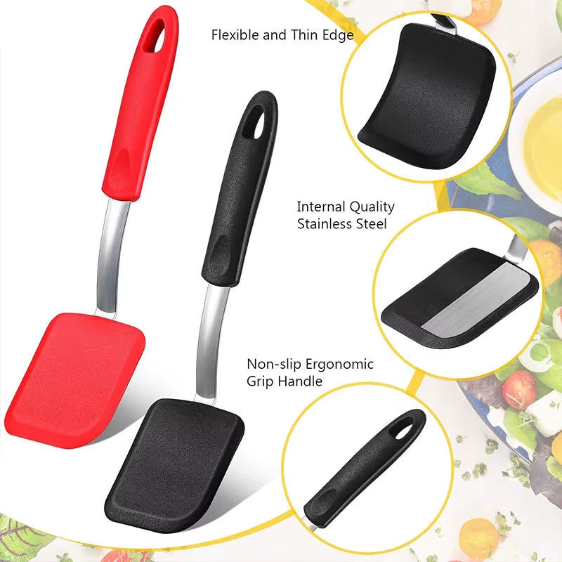 Heat-Resistant Silicone Cookie Spatula Turner - Mini Flipper