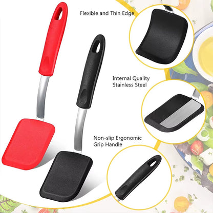 Heat-Resistant Silicone Cookie Spatula Turner - Mini Flipper