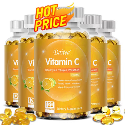Vitamin C 2000mg, High Absorption, Immune & Collagen Booster