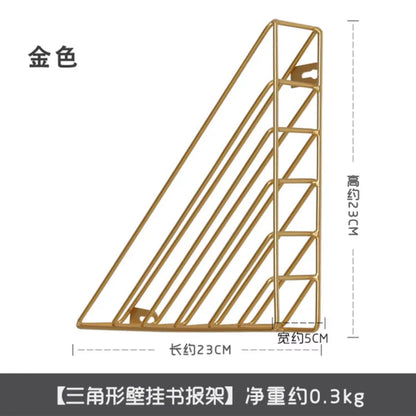 "Nordic Metal Wall-Mounted Magazine & Newspaper Display Rack"