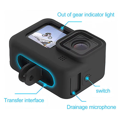 "Silicone Case & Tempered Glass for GoPro Hero 11/10/9"