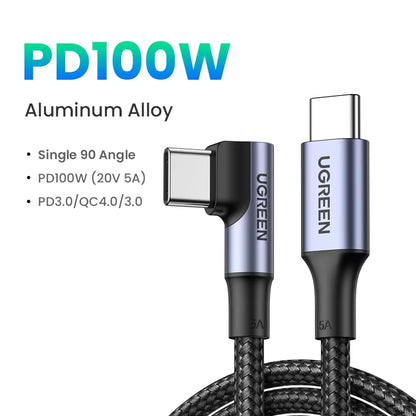 100W USB-C to USB-C Cable for MacBook, iPad, Samsung